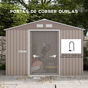 Abrigo de Jardim Metálico Modello LegnoMax – 4,9 m², 277x195x192 cm, P