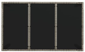 7 pcs conjunto de jantar p/ jardim c/ almofadões vime PE cinza
