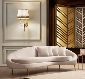 Sofá de 3 Lugares Eses – Bege – 255x120x85 cm