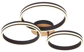 Plafon em madeira com LED regulável em 3 níveis 3 luzes - Navara