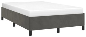 Estrutura de cama sem colchão 120x200 cm veludo cinzento-escuro