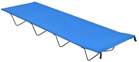 Cama de campismo 180x60x19 cm tecido oxford e aço azul