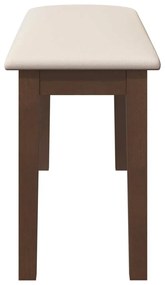 Banco 90 cm madeira seringueira maciça castanho
