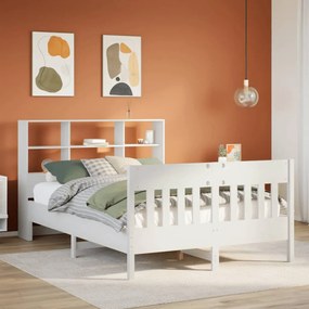 vidaXL Cama sem colchão 120x200 cm madeira de pinho maciça branco