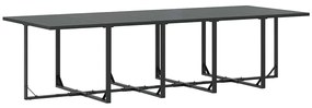 Conjunto de Jantar de Jardim vidaXL com 19 Peças e Almofadas Aço Preto