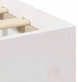 Estrutura de cama de chão com armazenamento Branco 140 x 190 cm