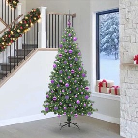 vidaXL Árvore de Natal com 300 LEDs com suporte Verde 240 cm PVC