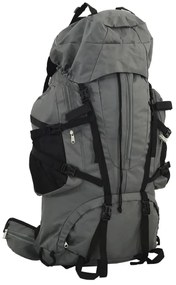 vidaXL Mochila para caminhadas 100 L tecido oxford cinzento