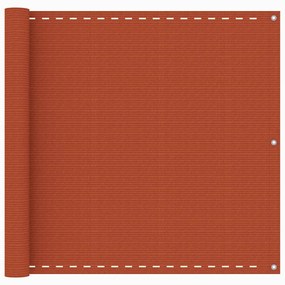 vidaXL Tela de varanda 90x600 cm PEAD laranja