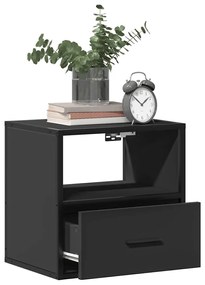 Mesas de cabeceira de parede 2 pcs 40x31x39,5 cm preto
