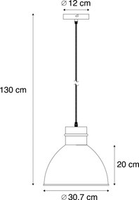 Candeeiro de suspensão inteligente cinzento 30 cm com lâmpada A60 Wi-Fi incluída - Dory