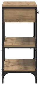 Mesa de Console Carvalho Artesanal 75x34.5x75 cm Madeira Engenheirada