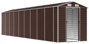 Abrigo de jardim 191x810x198 cm aço galvanizado castanho