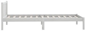 Estrutura de cama 100x200 cm madeira pinho maciço branco