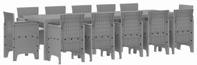 Conjunto de Jantar para Jardim 13 pcs Cinzento-claro