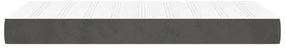 Colchão de molas ensacadas 120x190x20 cm veludo cinza-escuro