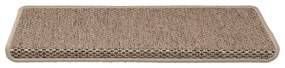 Tapetes escada adesivos aspeto sisal 30pcs 65x21x4cm cor areia
