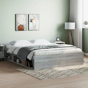 vidaXL Estrutura de cama king 150x200 cm cinzento sonoma