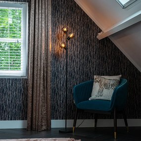 Candeeiro de pé inteligente preto com vidro fumê incl. 3 Wifi P45 - Vidro