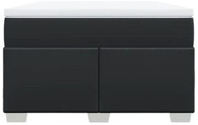Cama boxspring com colchão 120x190 cm couro artificial preto