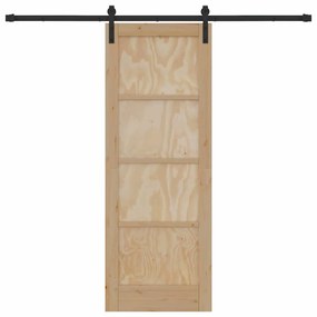 Porta Deslizante vidaXL com Conjunto de Acessórios 73.5x198.5 cm Madei