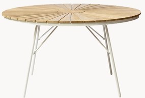 Mesa de jardim redonda com tampo em madeira de teca Ellen, vários tamanhos