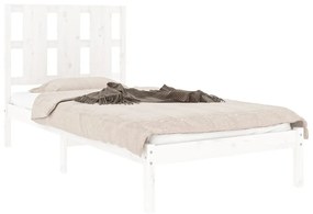 Estrutura de cama 90x200 cm pinho maciço branco