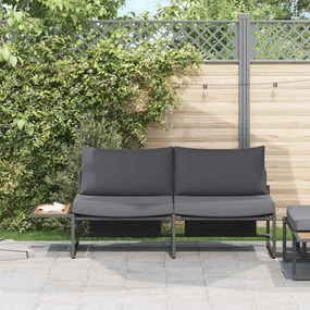 vidaXL Sofá de Jardim de 2 Lugares com Almofadas Antracite