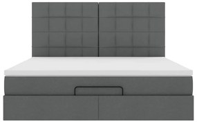 Estrutura de cama otomana com colchão 180x200cm cinzento escuro