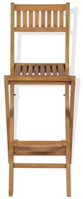 Conjunto de bistrô c/ cadeiras dobráveis 3 pcs madeira teca