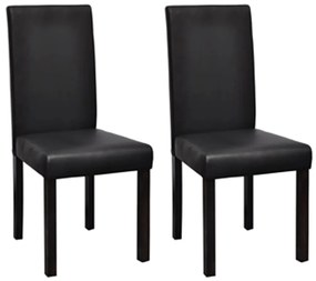 vidaXL Cadeiras de jantar 2 pcs couro artificial preto