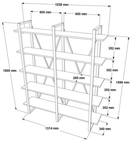 Estante MN05 – Nogueira – 154,8 x 180 x 34 cm