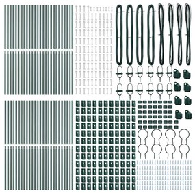 Postes de Cerca 52 pcs Verde Ø32 mm 200 cm Aço Galvanizado