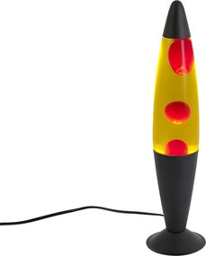 Candeeiro de Lava Amarelo com Cera Vermelha incl. LED - Molten Lava