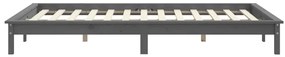 Estrutura cama pequena de casal 120x190 cm pinho maciço cinza