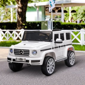 Carro Elétrico crianças BENZ G500 Todo-o-Terreno com Bateria 12V Veículo Elétrico com Música Buzina Velocidade 3-5 km/h Branco