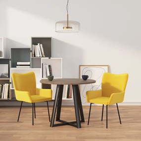 344805 vidaXL Cadeiras de jantar 2 pcs veludo amarelo