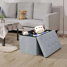 Banco de arrumação ou entrada 76 x 38 x 38 cm Cinzento claro