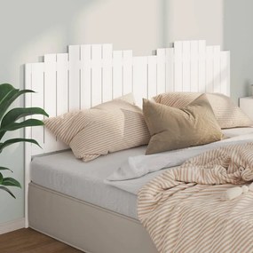 vidaXL Cabeceira de cama 206x4x110 cm pinho maciço branco