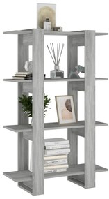 Estante/divisória 80x30x123,5 cm cor sonoma cinza