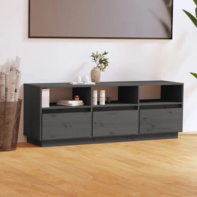 vidaXL Móvel de TV 140x37x50 cm madeira de pinho maciça cinza