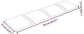 Painel parede 12 pcs 60x15 cm veludo 1,08 m² vermelho tinto
