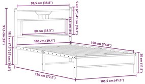 Estrutura cama s/ colchão derivados de madeira carvalho sonoma