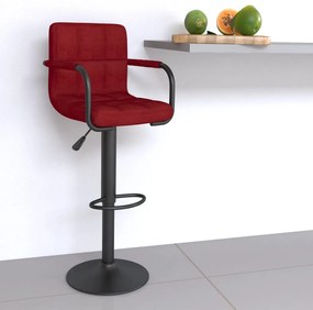 vidaXL Banco de bar tecido vermelho tinto