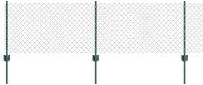 vidaXL Cerca e Poste Verde 0,6 x 10 m Aço