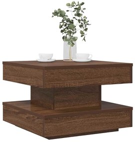 Mesa centro rotativa a 360 graus 50x50x34,5cm carvalho castanho