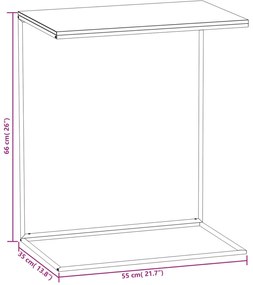 Mesa de apoio 55x35x66 cm derivados de madeira branco