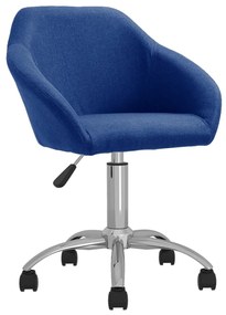 vidaXL Cadeira de escritório giratória tecido azul