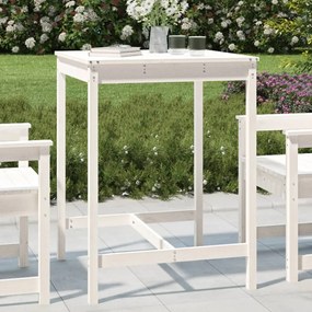 Mesa de jardim 82,5x82,5x110 cm madeira de pinho maciça branco