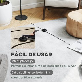 Candeeiro de Pé Moderno com Ecrã em Forma de Taça Refletora de Luz Interruptor de Pé Suporte E27 sem Lâmpada Ø35x155 cm Preto